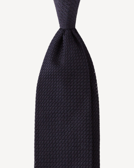 GRENADINE GARZA GROSSA UNLINED TIE – NAVY